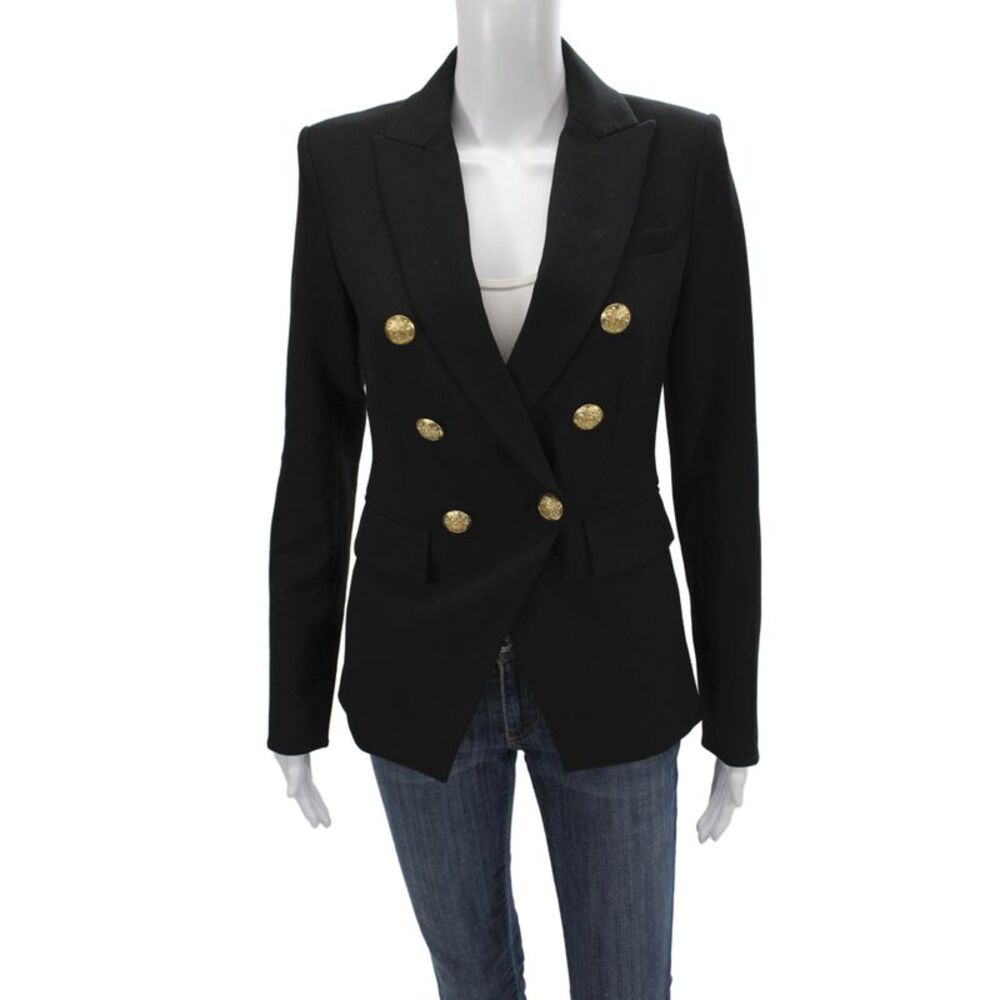 Veronica Beard Women Black Collared Button Blazer Long Sleeve Size 00